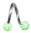 Surgical Steel Body Spiral with UV beach balls