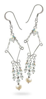 Silver earring swarovski ESH004